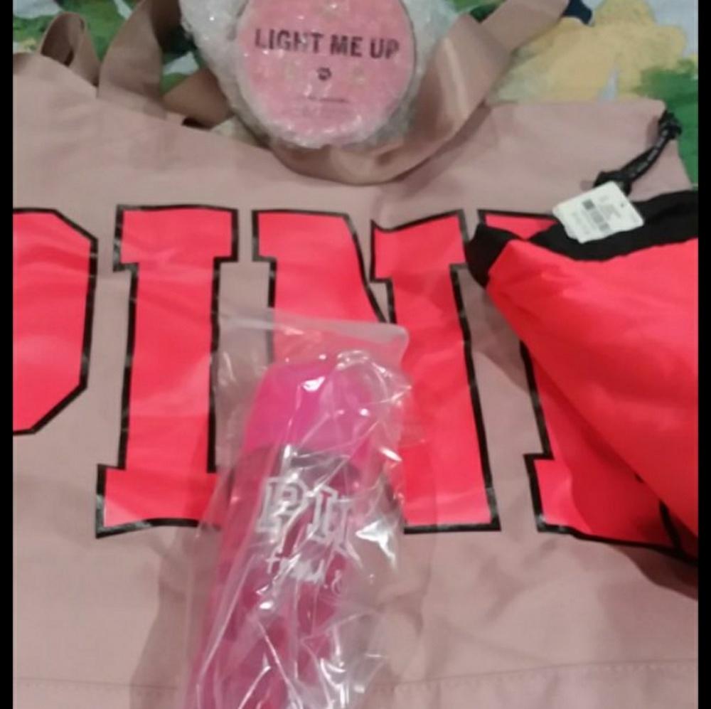 New Pink bag with candle  and spray